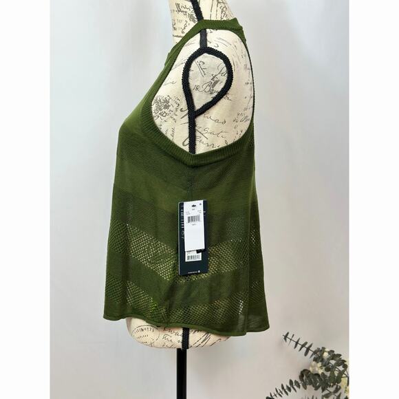 MPG Sport Halter Sleeveless Partial See Through Tank Top Allude S - Picture 4 of 11